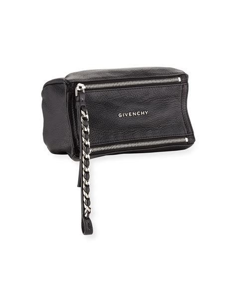 Givenchy Pandora Leather Wristlet Pouch Bag, Black 